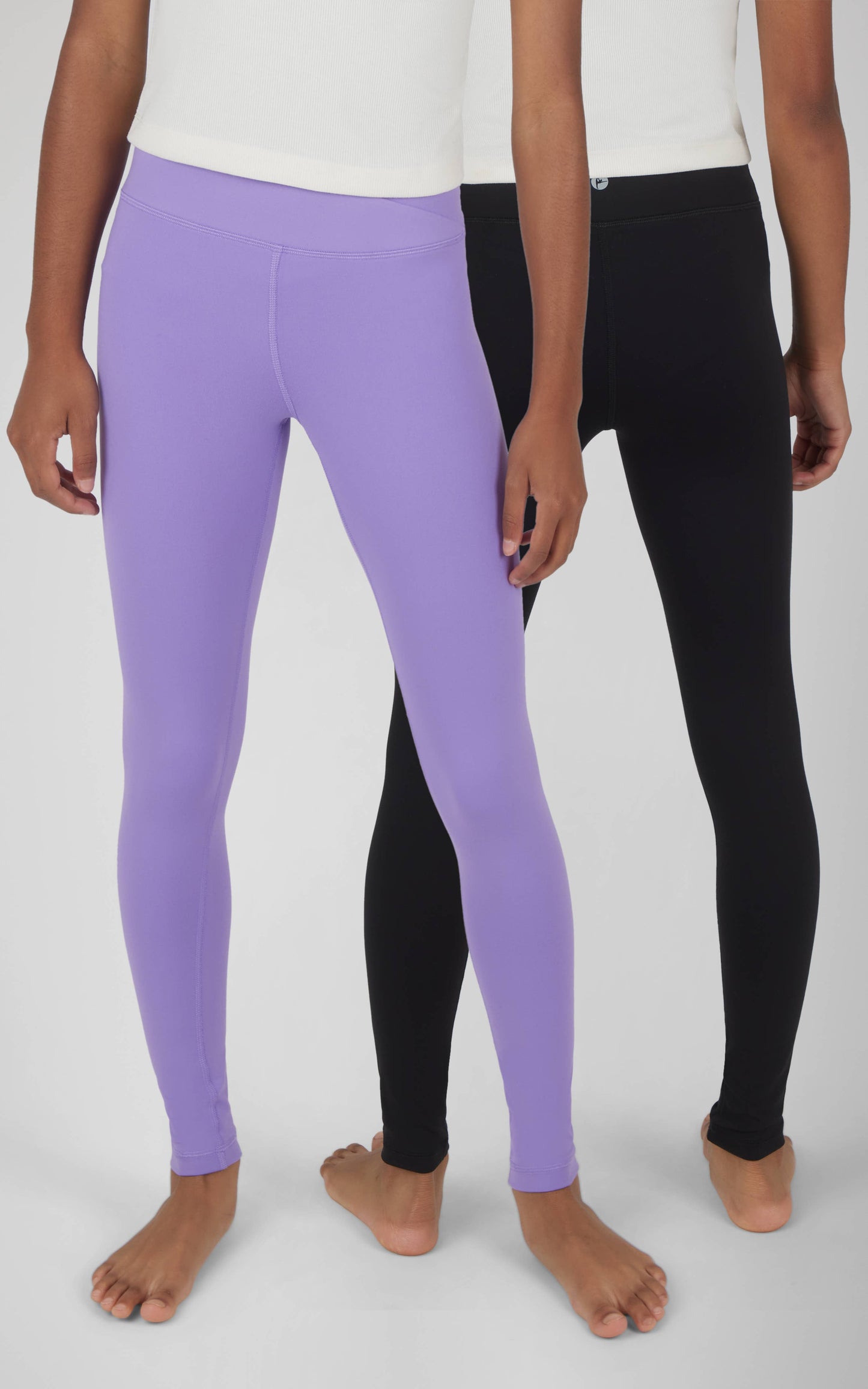 Girls Criss Cross and Everyday Leggings - 2 PACK: PAISLEY PURPLE/BLACK