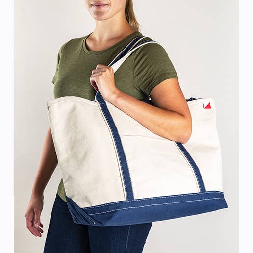 Classic Canvas Tote Bag Large Private Label: Navy