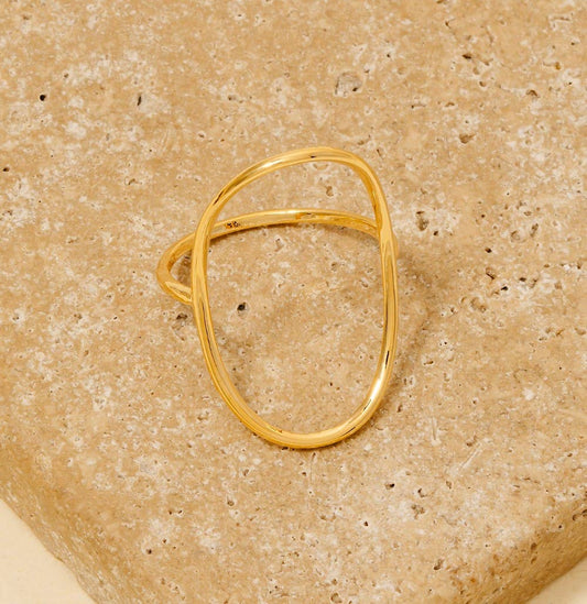 Curved Oval Minimalist Ring: G