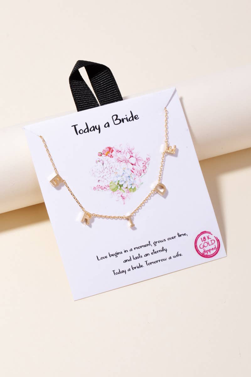 Gold Dipped Bride Charms Chain Necklace: G