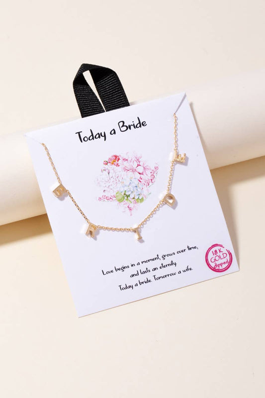 Gold Dipped Bride Charms Chain Necklace: G