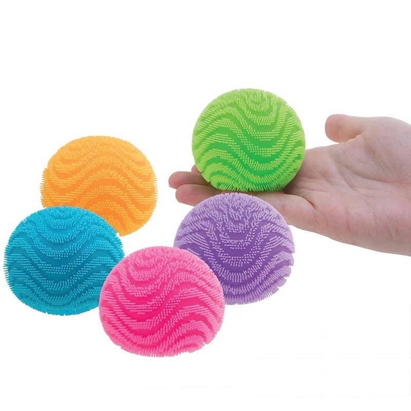 Smiley Face TPR Puffer Ball Squishy Fidget Toy: Purple