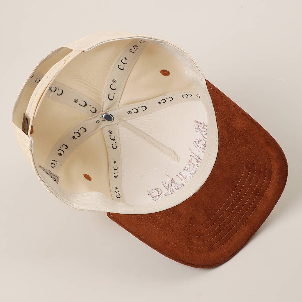 RAISING BELIEVERS Suede Two-Tone Trucker Hat: BLK / One Size