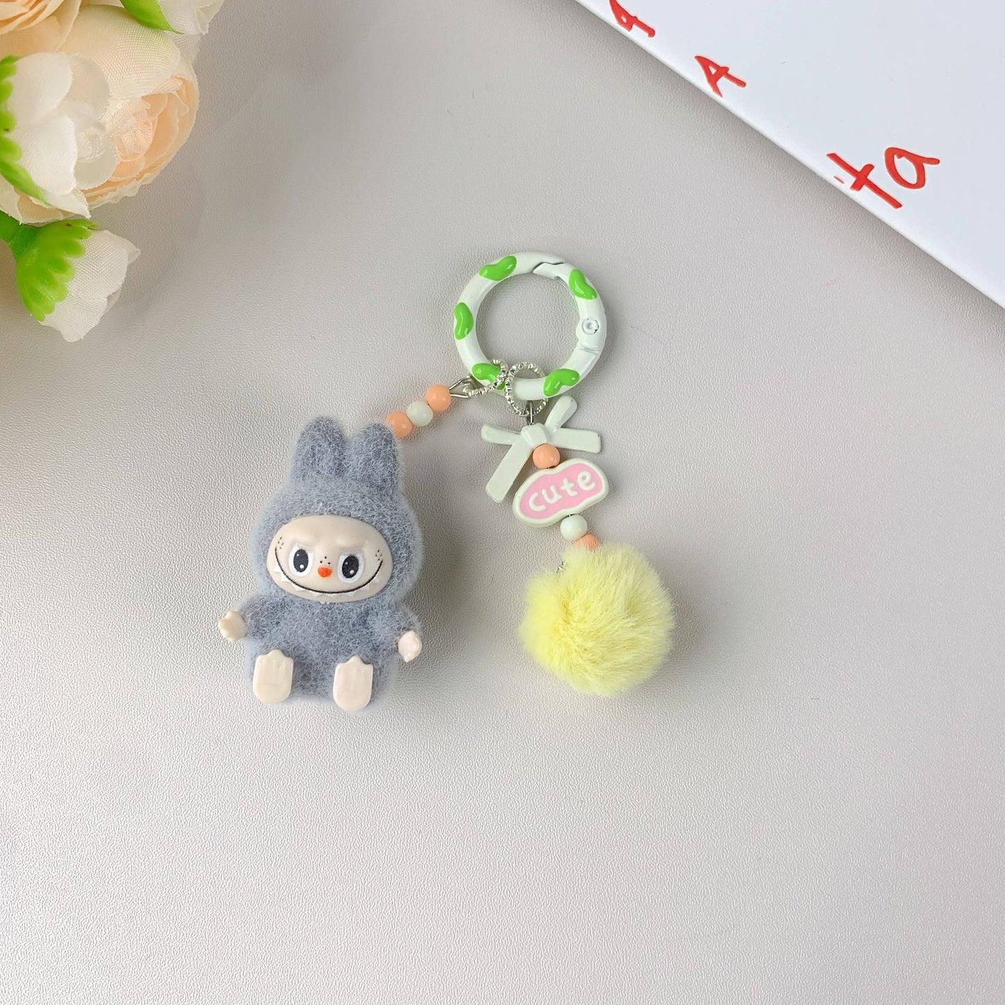 Labubu Hot-Selling Cute Keychain for Girls,Car Key Accessory: Purple