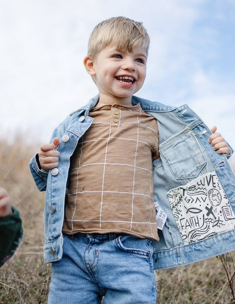 What a Friend in Jesus Kids Denim Jacket: 10Y