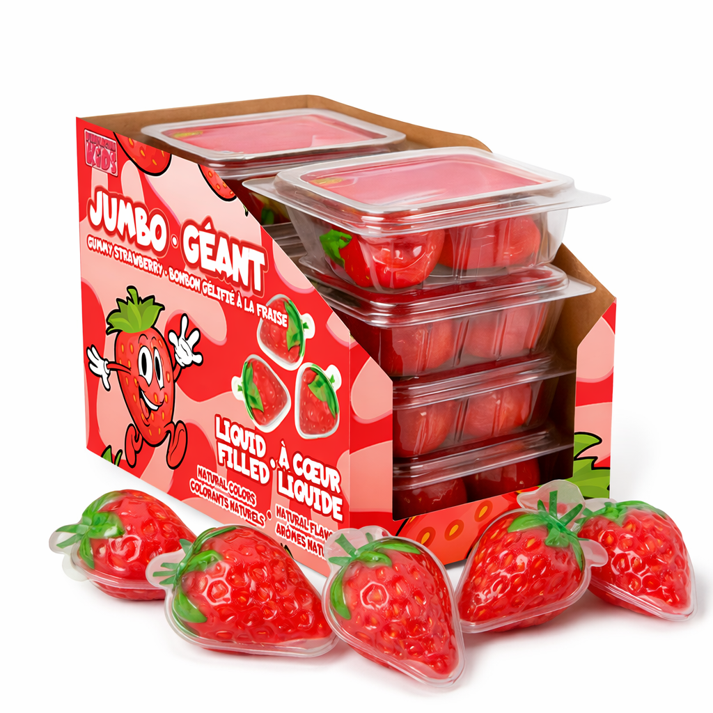 Liquid Filled Strawberries 4D Realistic Gummy Candy 8 Ct RRP
