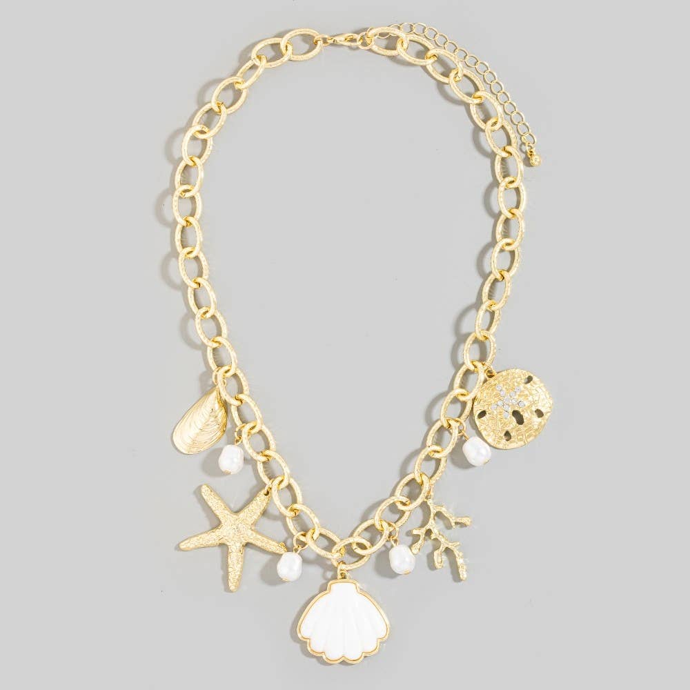 Assorted Sealife Charms Chain Necklace: G