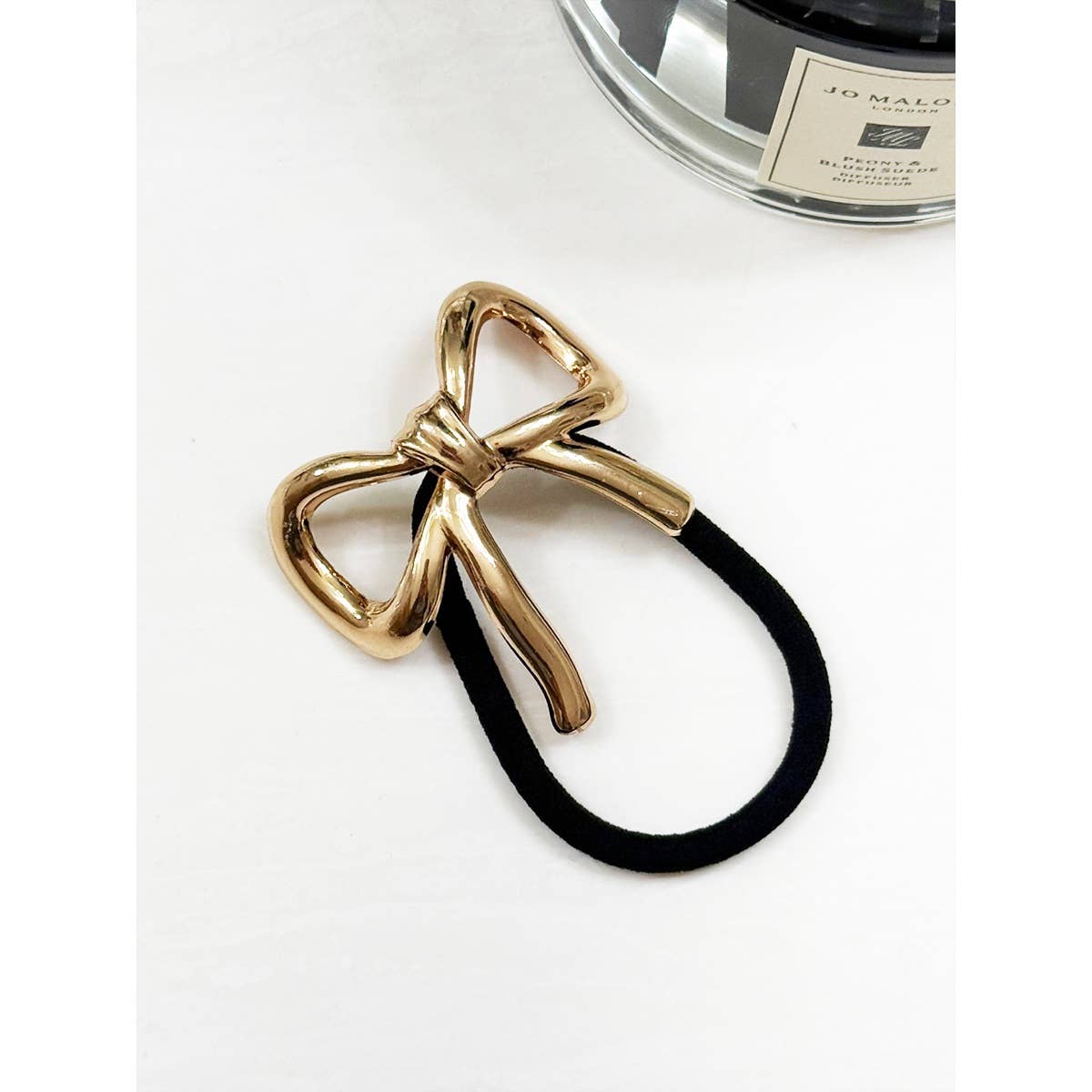 Gold Metal Bow Ponytail Holder: MIX COLOR / ONE(12)
