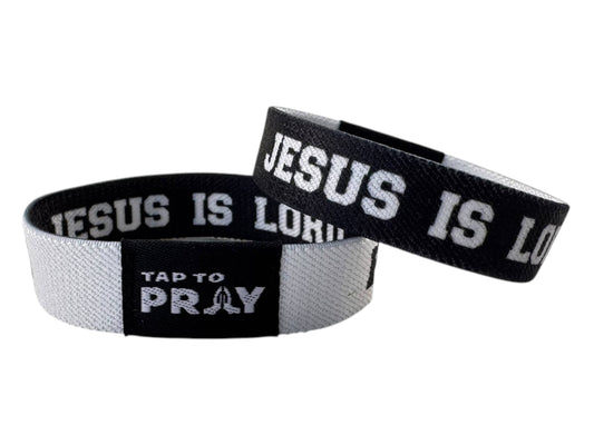 Tap To Pray™ Wristbands - Jesus Is Lord: Large / Jesus is Lord / Powered by Faith