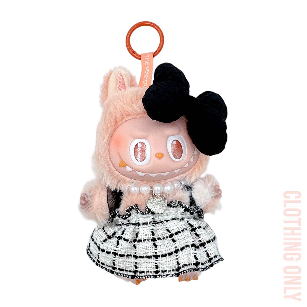Adorable Labubu Compatible Mini Dress Outfit Set: Pink