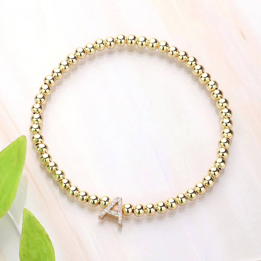 SECRET BOX_  Monogram Initial Stretch Bracelet
: K