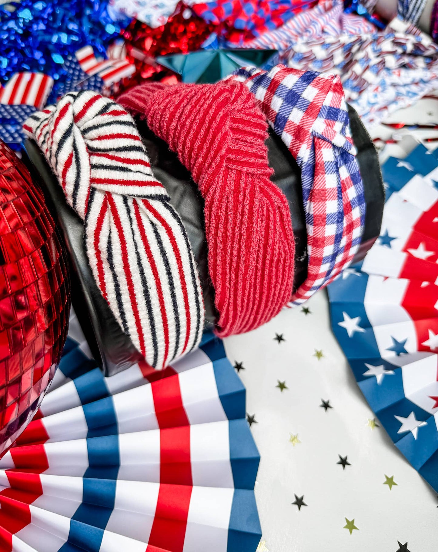 Party In The USA Structured Headband • 3 Prints: Gingham