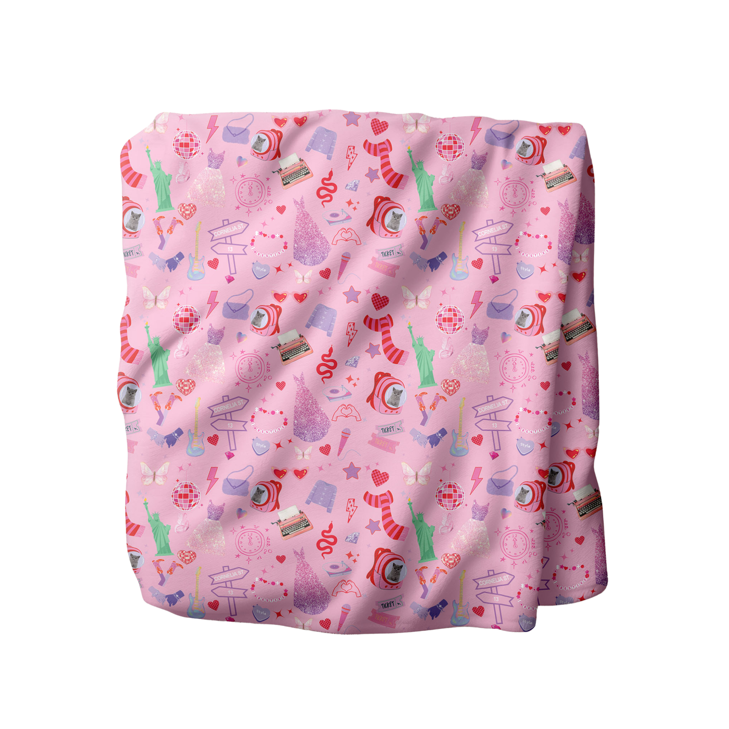 Swiftie Taylor Swift Gift Fuzzy Blanket + Valentines Day: Pink Mosaic
