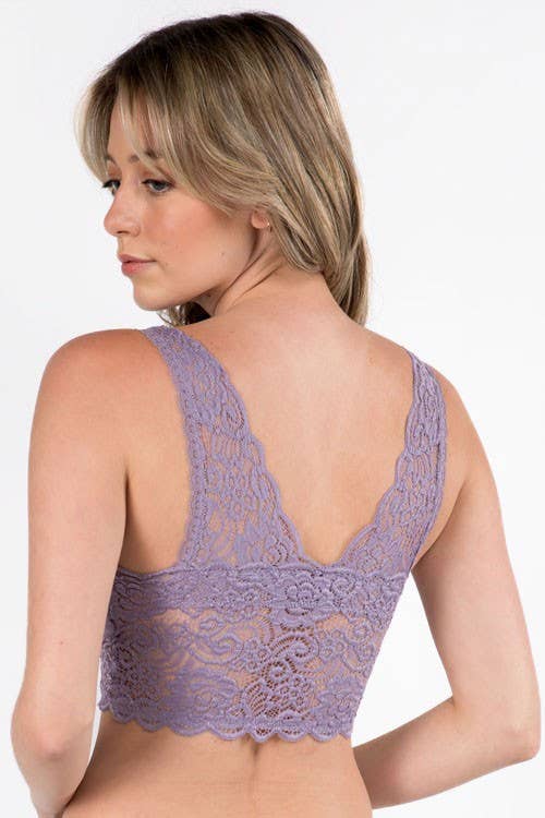 Padded Lace Bralette: BLACK / 3-3 (S/M-M/L)