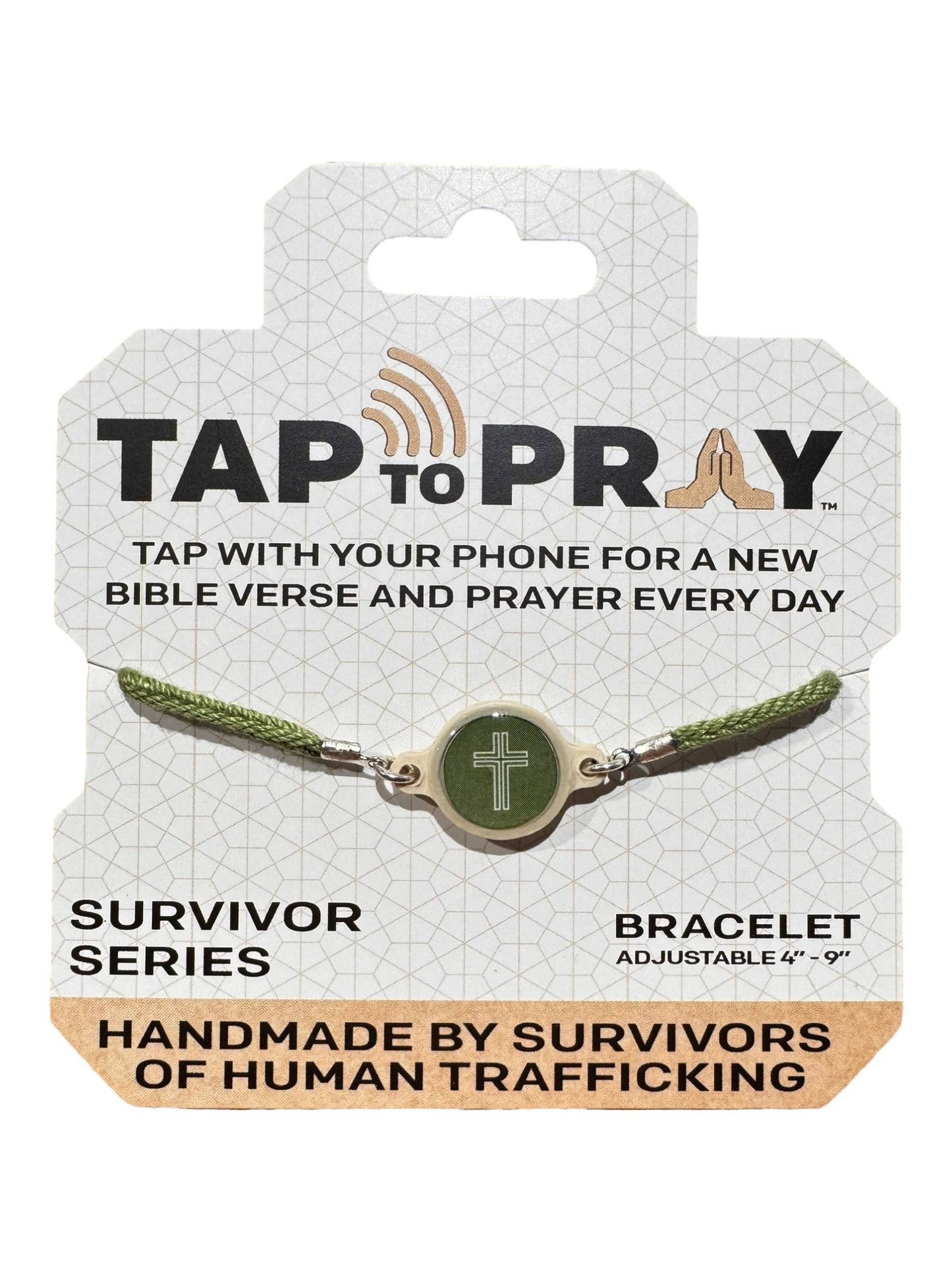Tap To Pray™ - Survivor Series Handmade Bracelets: Honeysuckle + Cross