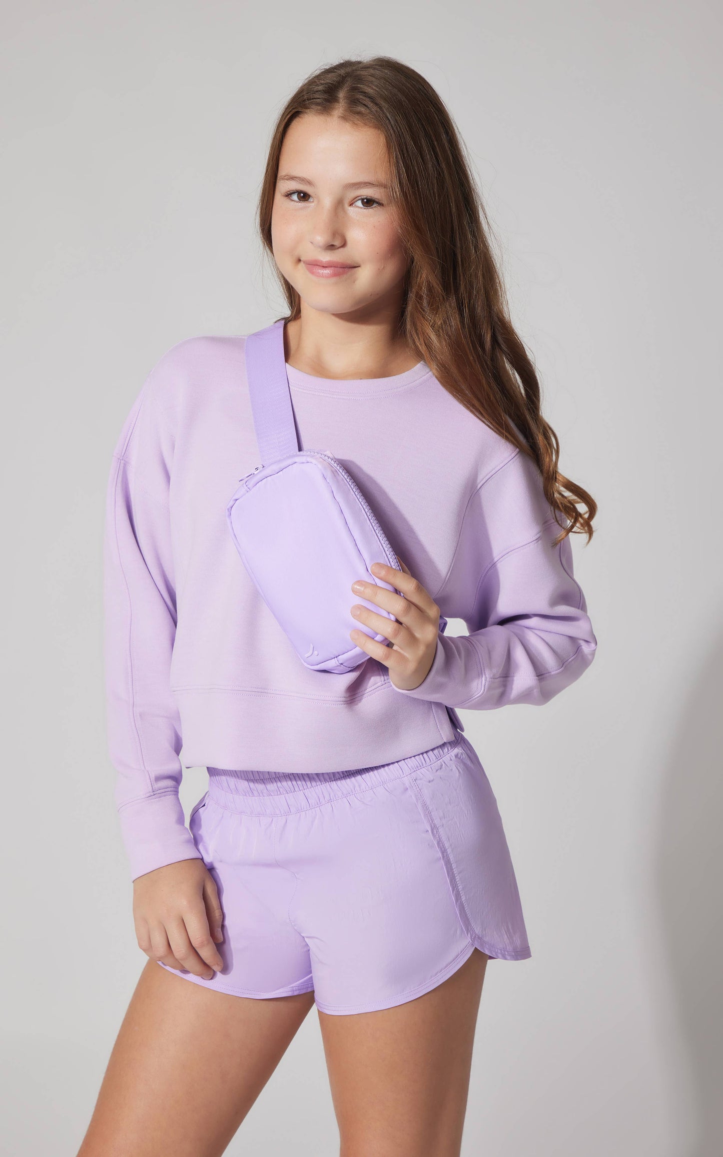 Girls Zuri Everyday Pullover, Woven Short, Fanny Bag Set: P#WRW (Windsurfer)