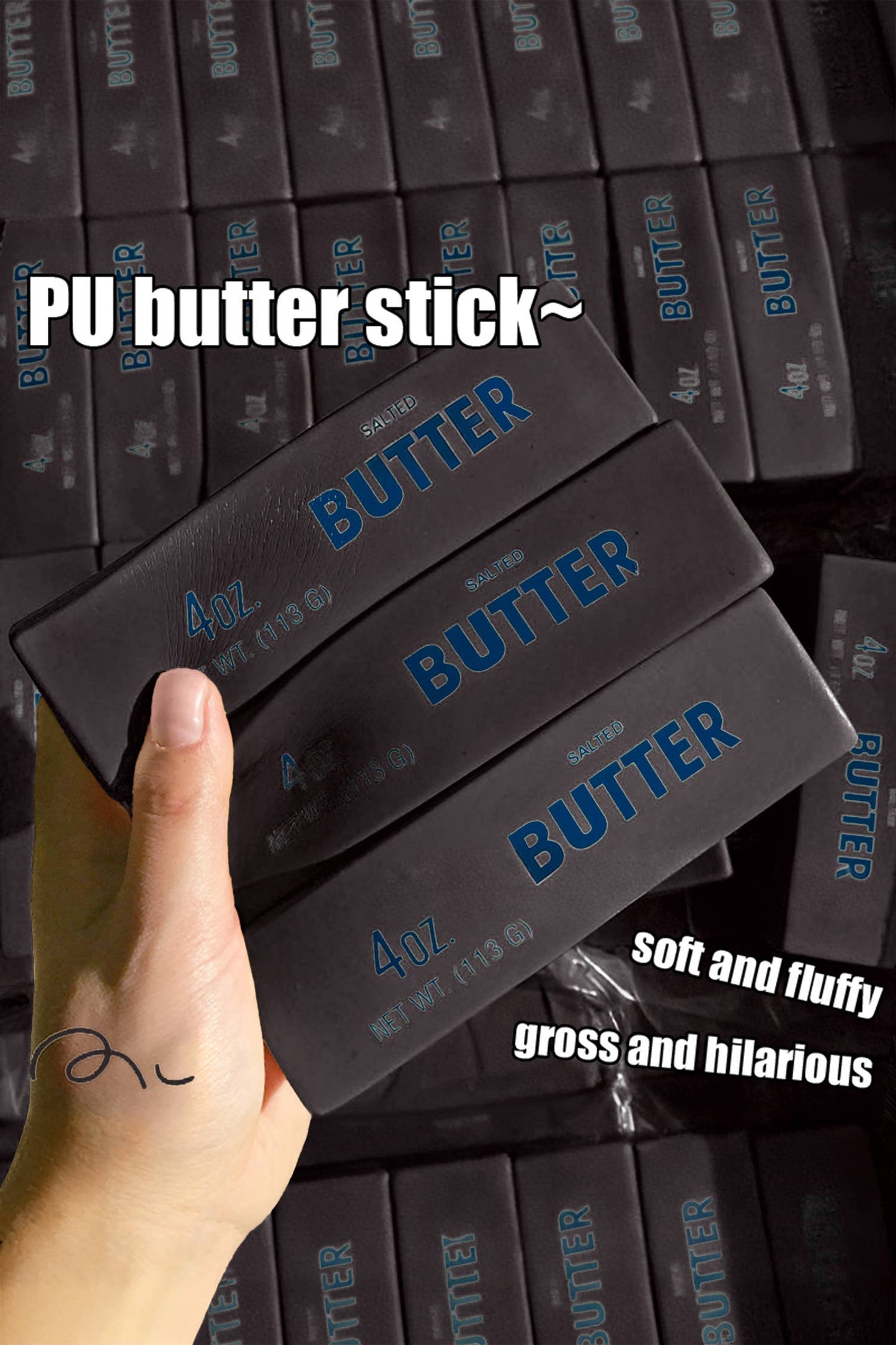LAS Butter Sticker Relieve Pressure Toy: Yellow