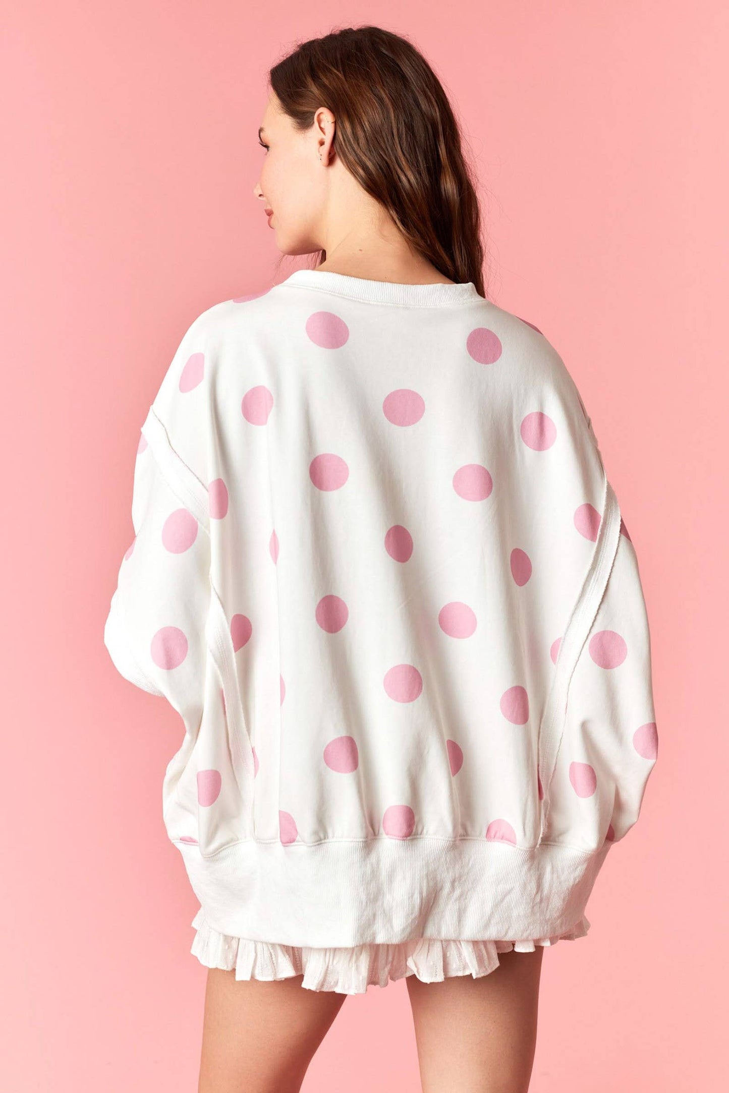 Big Dot French Terry Stars And Stripe Flag Patches Top: LT BLUE / OFF WHITE / 2-2-2(S-M-L)