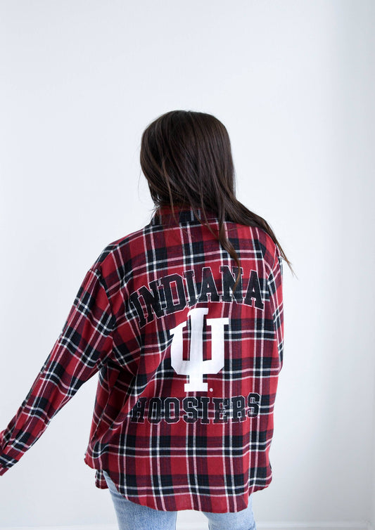 Indiana Meyer Varsity Oversized Plaid: REDBLACKWHITE / XL
