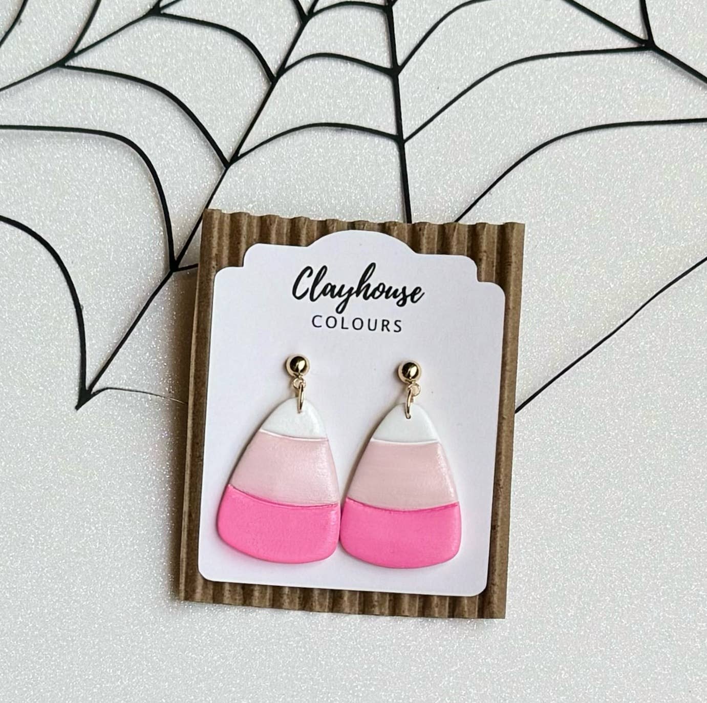 Pink Halloween Earrings : Pink Ghost Bows