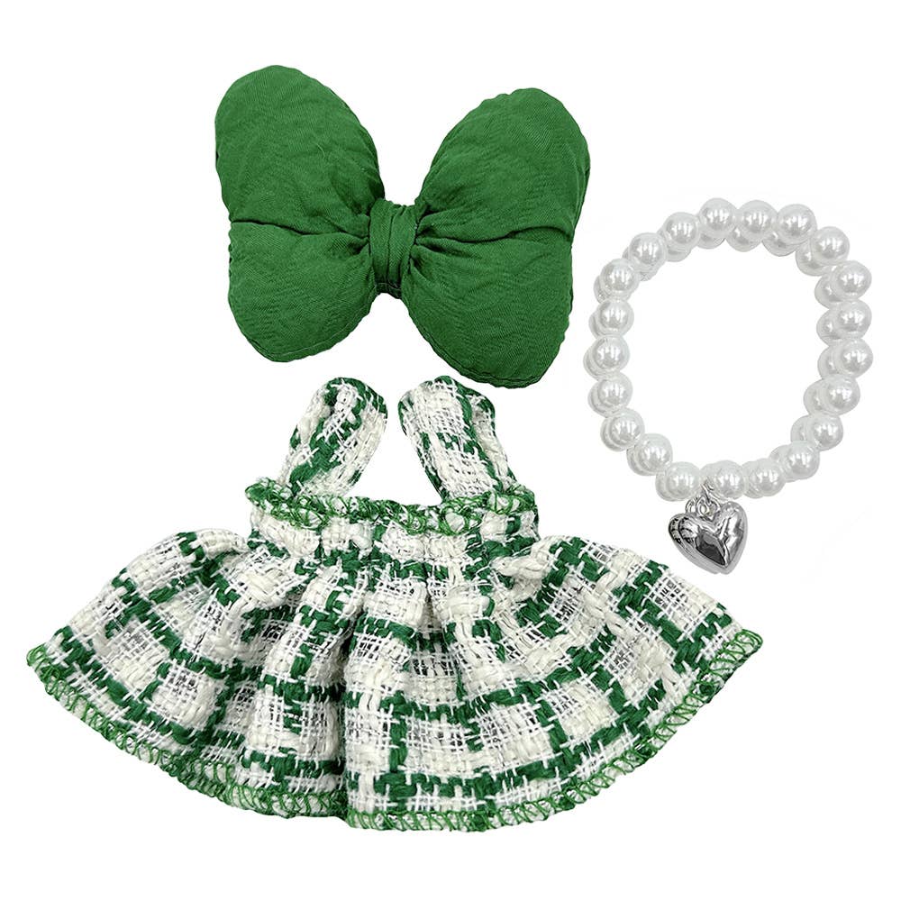 Adorable Labubu Compatible Mini Dress Outfit Set: Pink