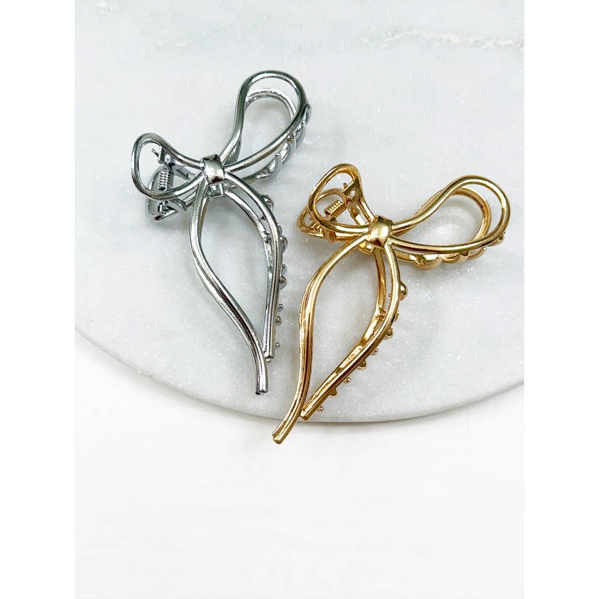 Metal Bow Shape Hair Claw: MIX COLOR / ONE(12)