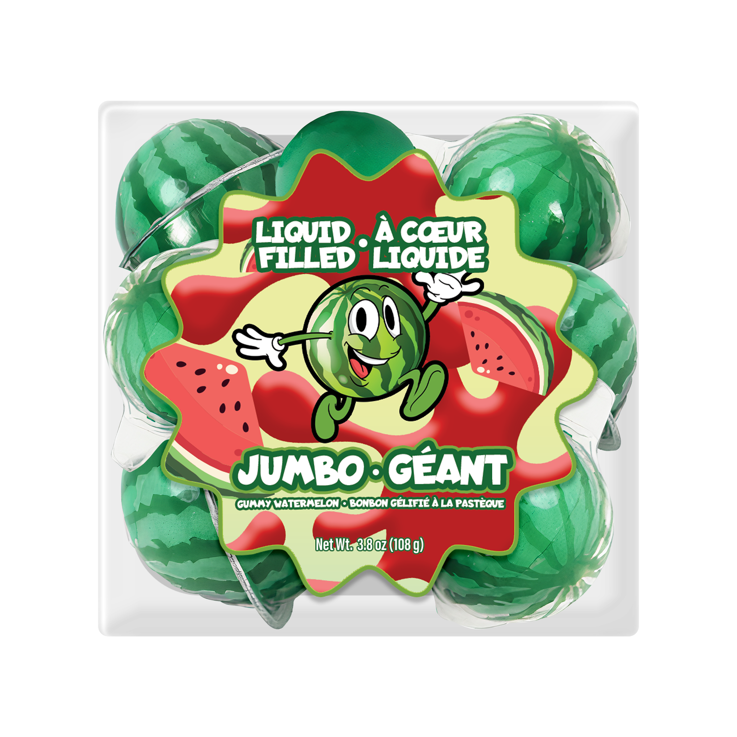 Liquid Filled Watermelon 4D Realistic Gummy Candy 8 Count
