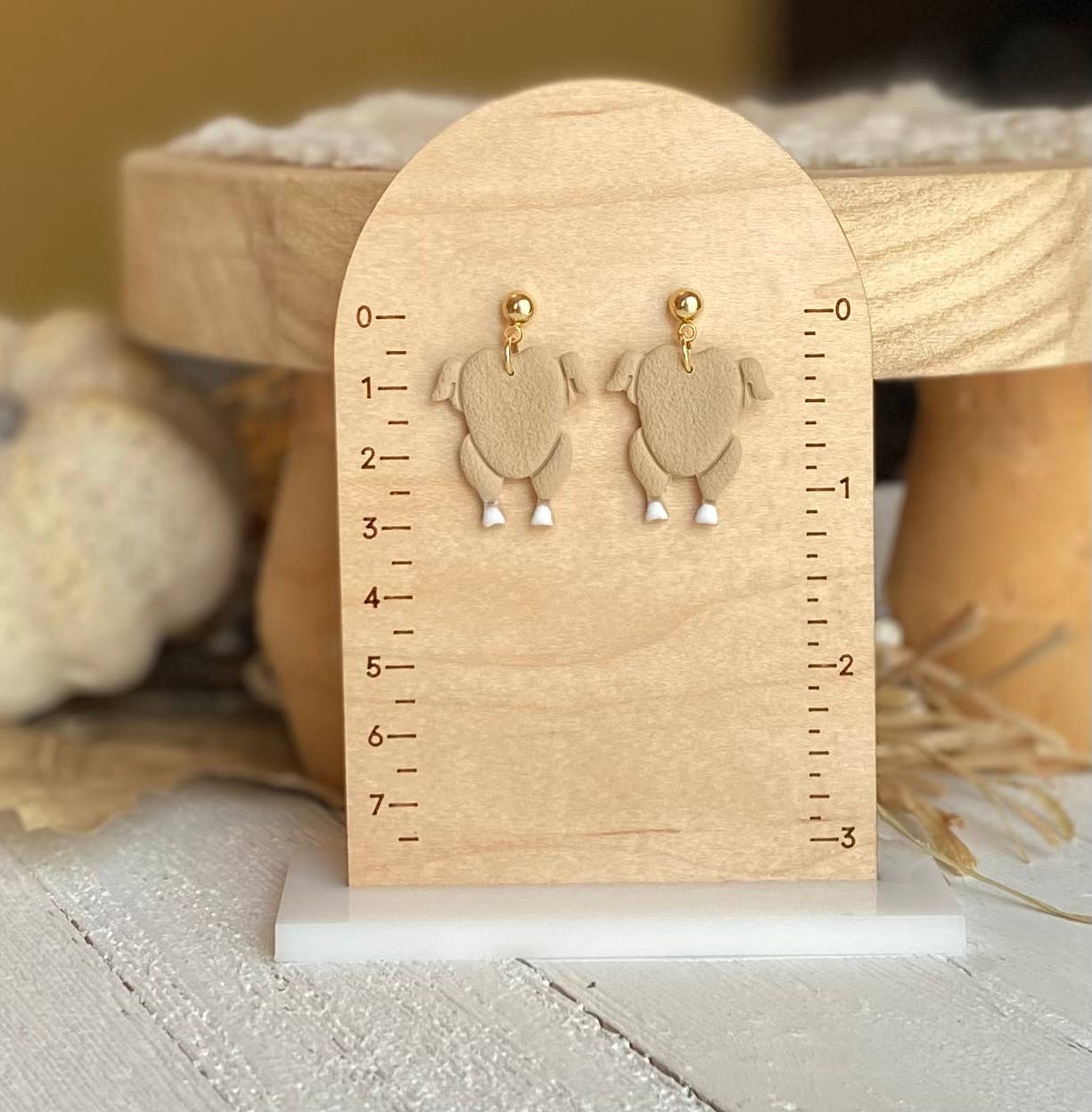 Thanksgiving Clay Earrings: Turkey Dangles