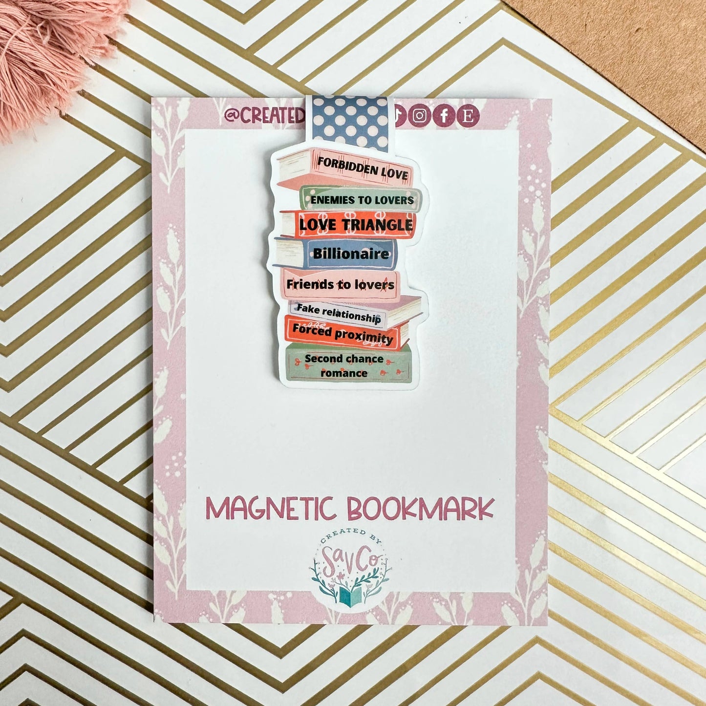 Romance Book Tropes Cute Magnetic Bookmark - Bookish