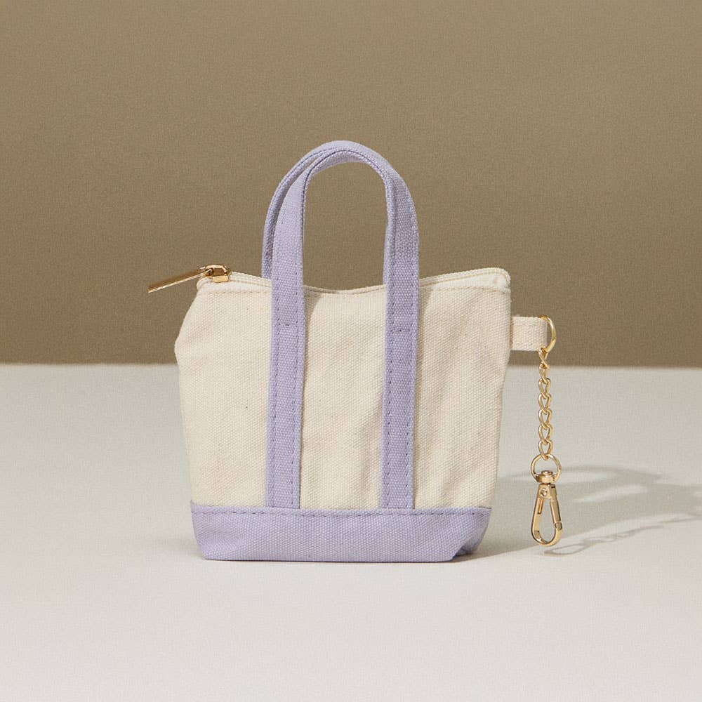 Mini Canvas Pouch Bag / Bag Charm: TAUPE