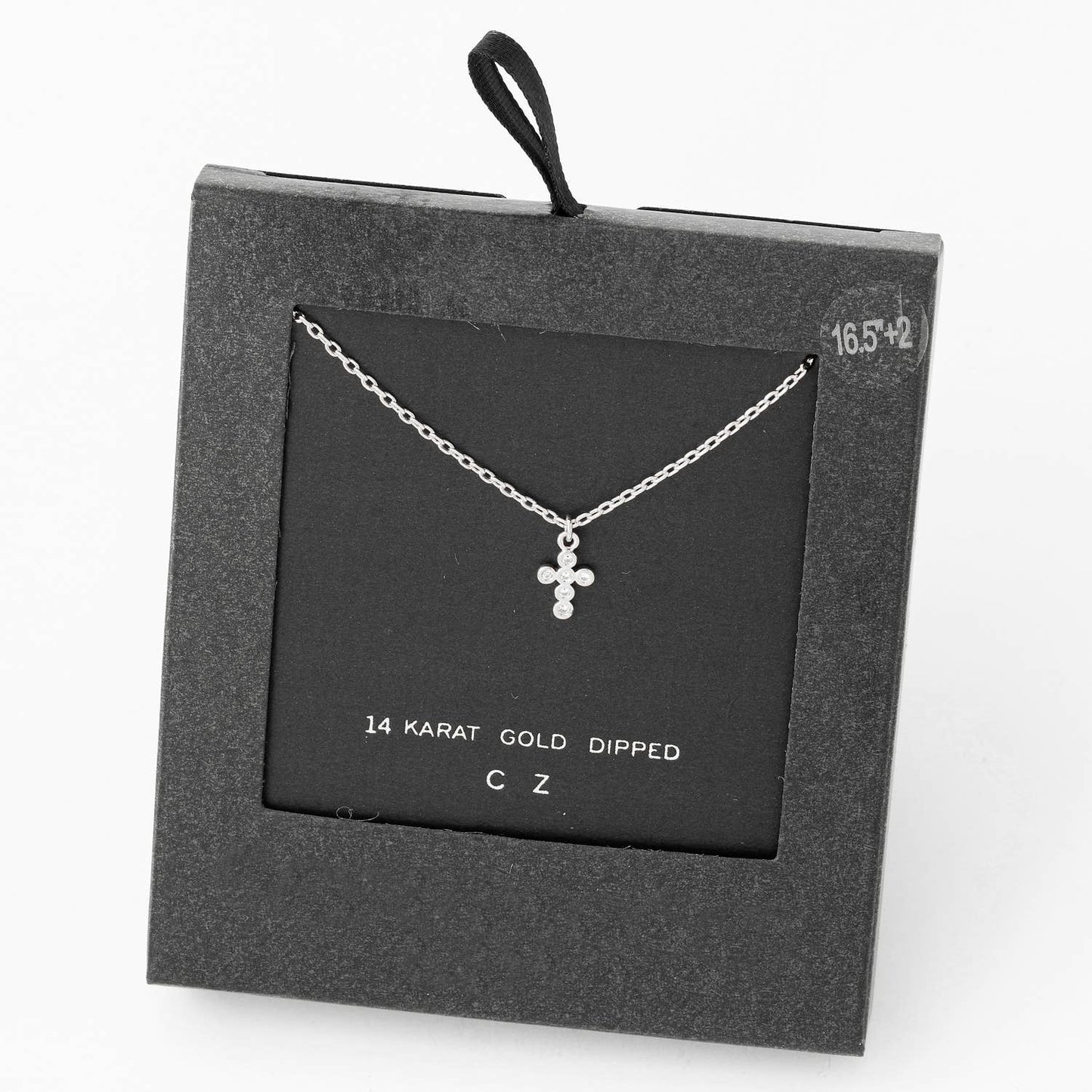 Mini Cz Cross Pendant Necklace: GD