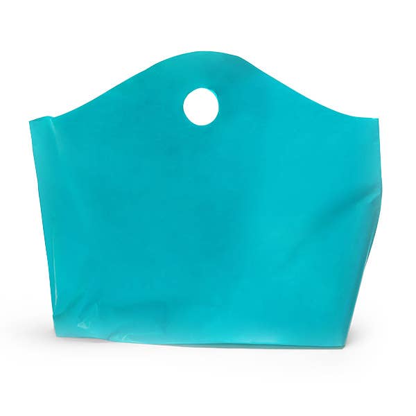 Wave Top Plastic Merchandise Bags: Blazing Pink / Medium 18x15x6"