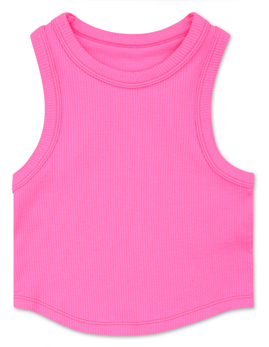 BRIGHT PINK CROPPED RACER BACK TOP (MED/LG)