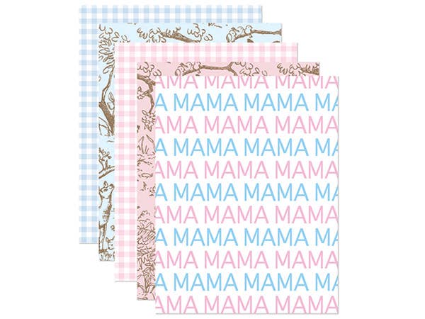 Special Occasion Printed Tissue Paper: Pink Gingham / 12 Pack / 20x30"