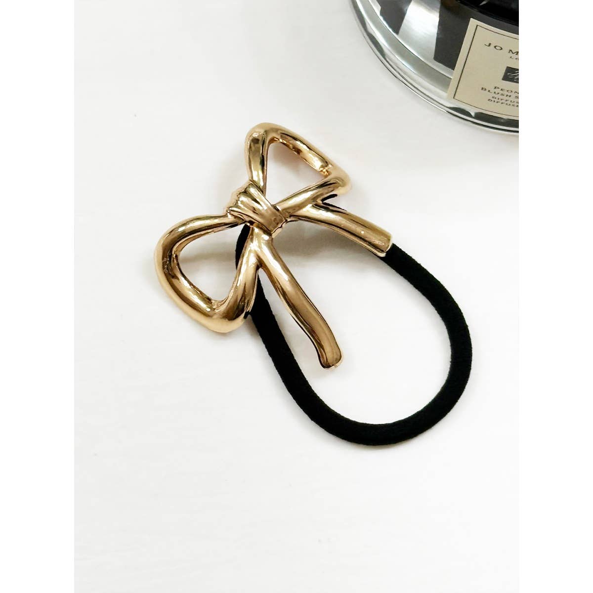 Gold Metal Bow Ponytail Holder: MIX COLOR / ONE(12)