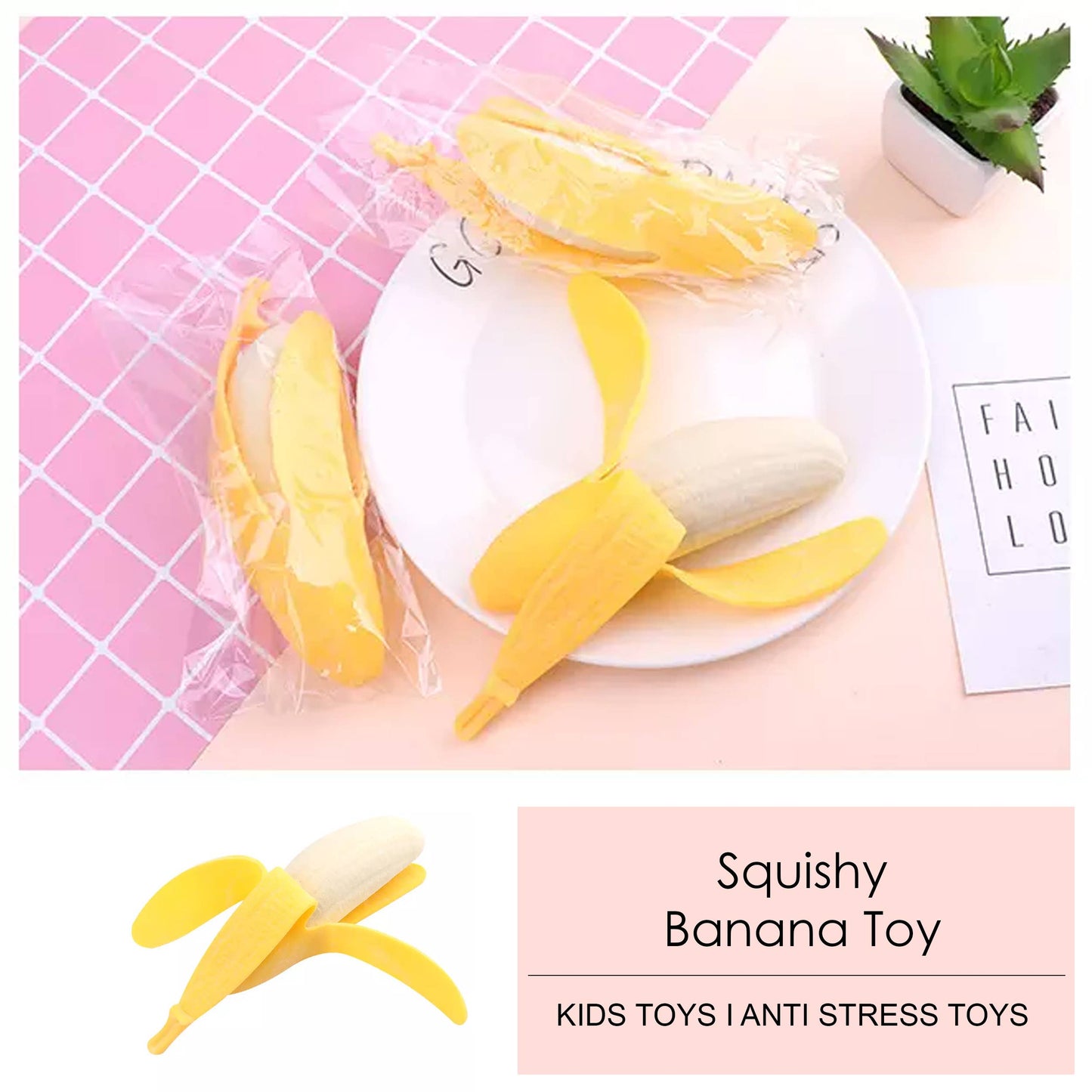 Prank Banana Squishy Fidget Kids Toy