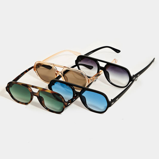 Thin Acetate Bridge Sunglasses Set: MULTI