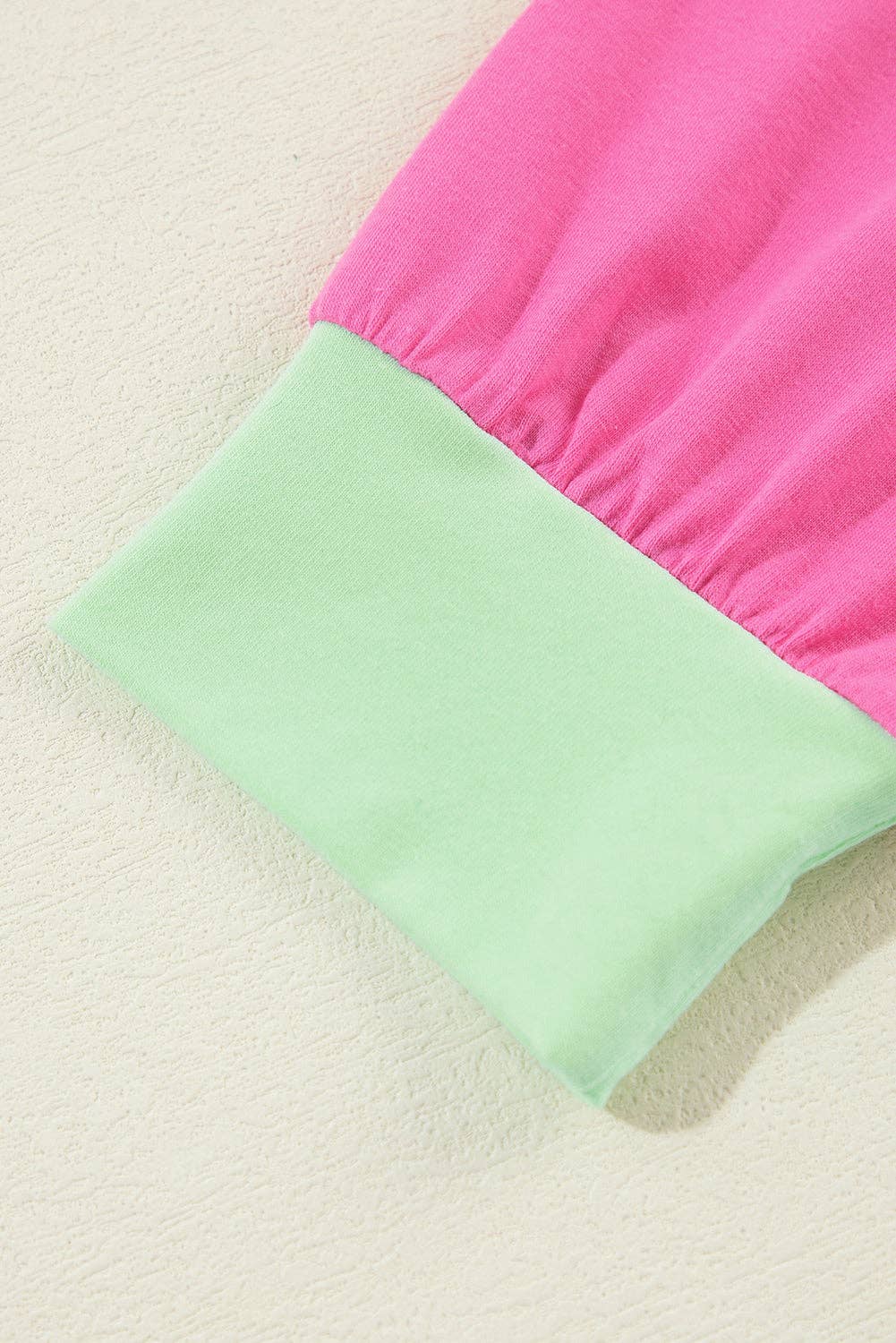 Dark Blue Colorblock Patchwork Long Sleeve Loose Top: Green / 95%Cotton+5%Elastane / XL