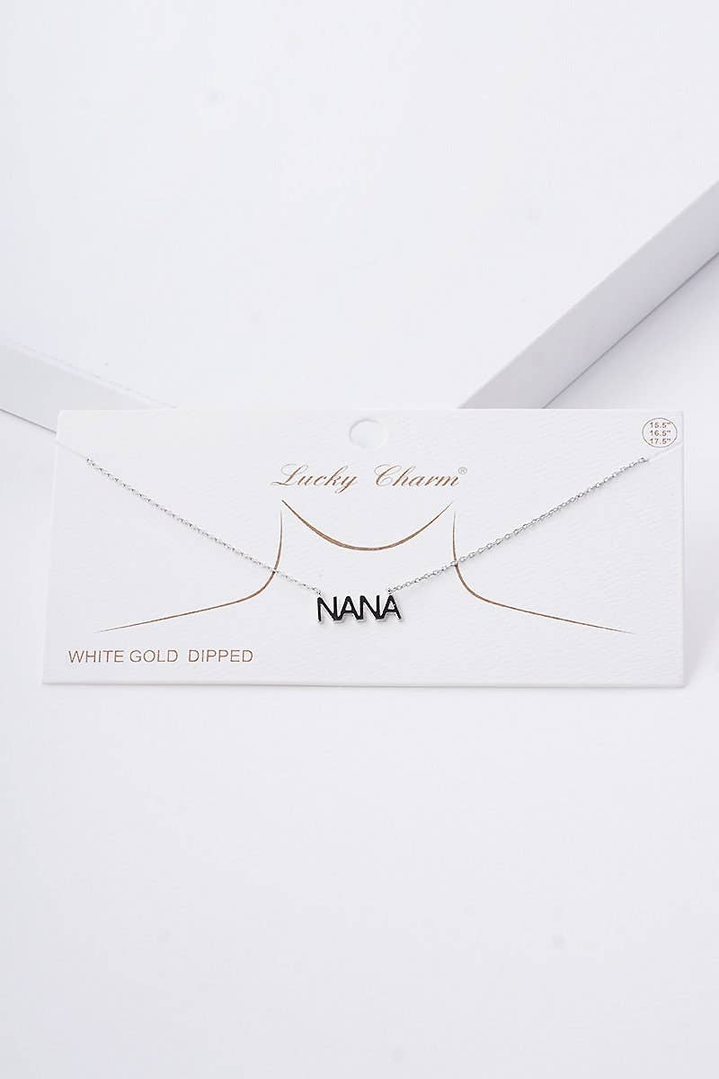 Gold Plated Bold Letter NANA Necklace: Gold