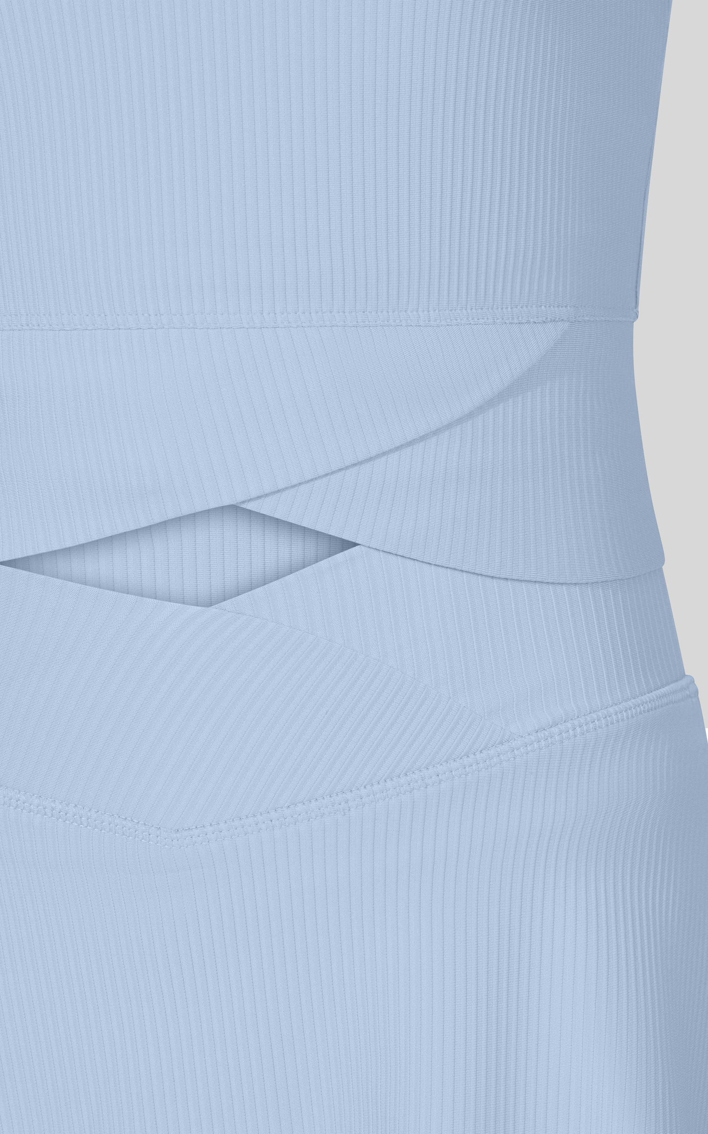 Little Girl Rib Marie Crossover Top and Skort Set: POWDER BLUE