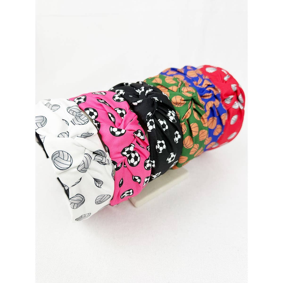 Sports Theme Knot Hairband: MIX COLOR / ONE(12)
