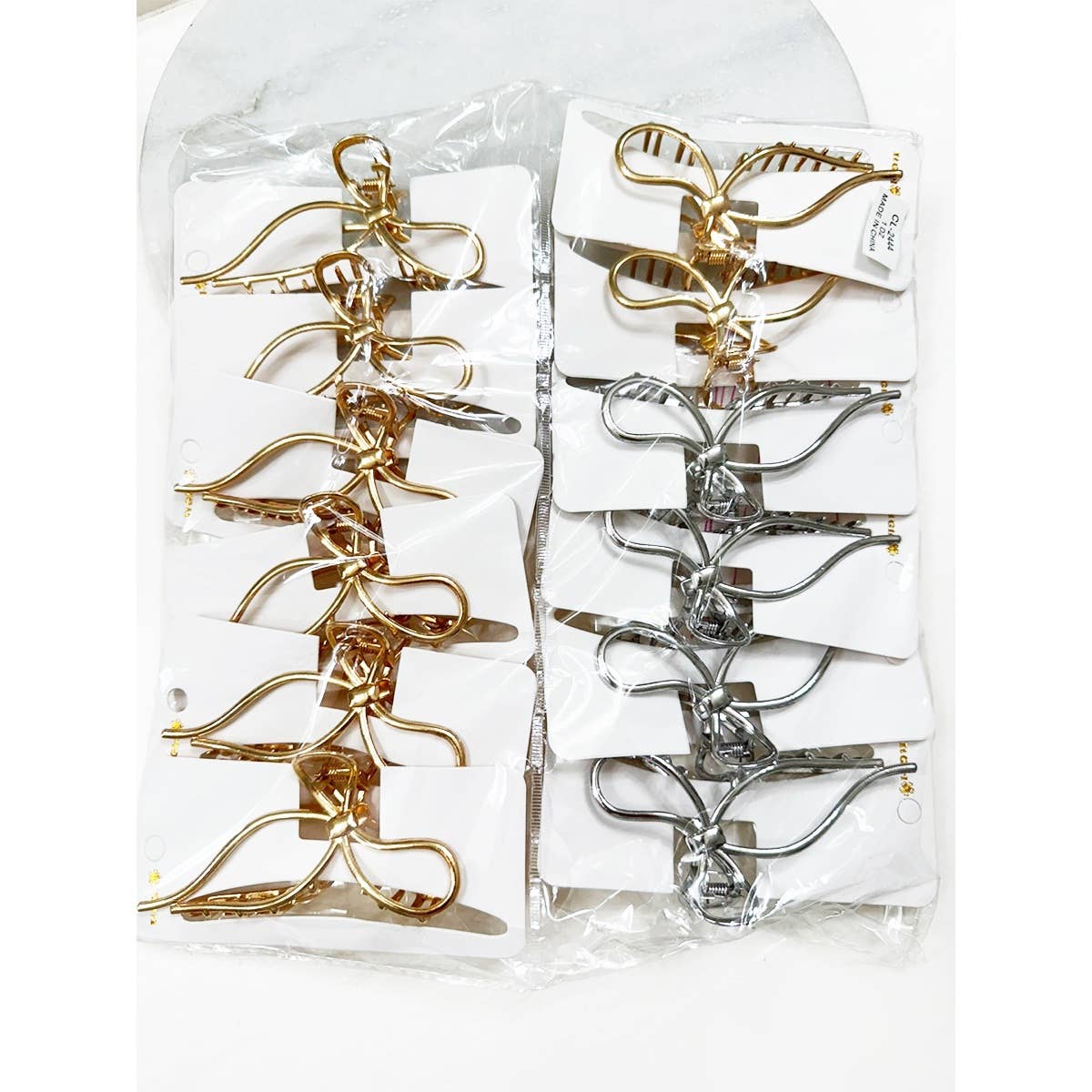 Metal Bow Shape Hair Claw: MIX COLOR / ONE(12)