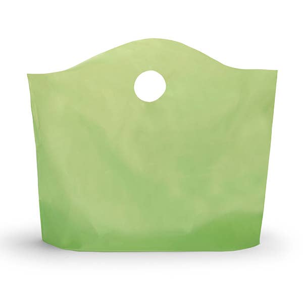 Wave Top Plastic Merchandise Bags: Blazing Pink / Medium 18x15x6"