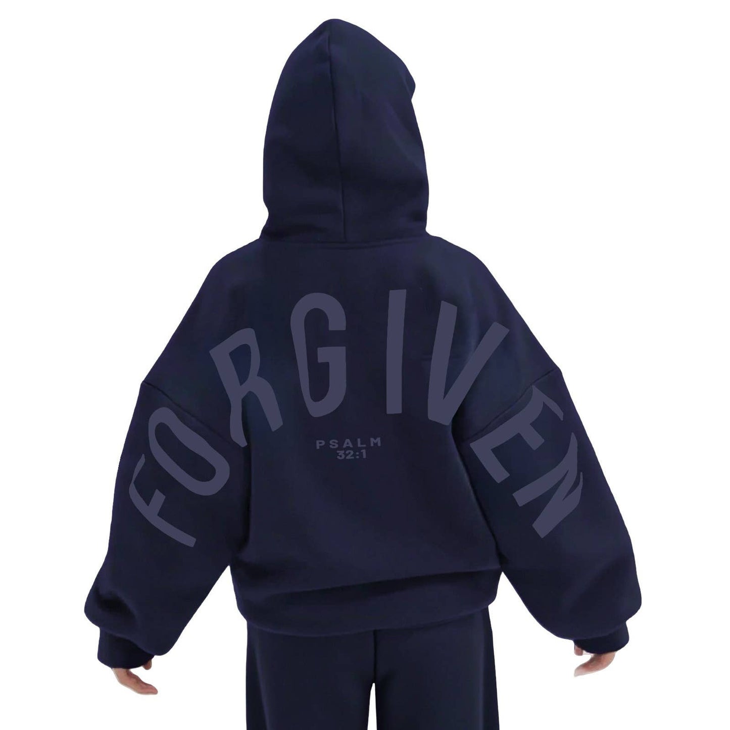 FORGIVEN Printed Oversized Hooded Sweatshirt: WineRed / XL