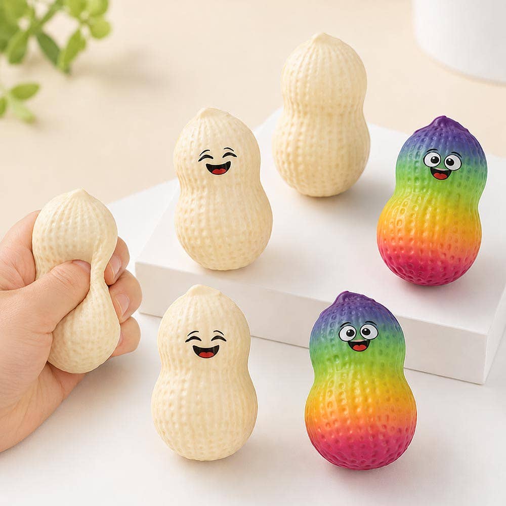 12PCS -  Peanut Squeeze Squishy Stress Relief Toy