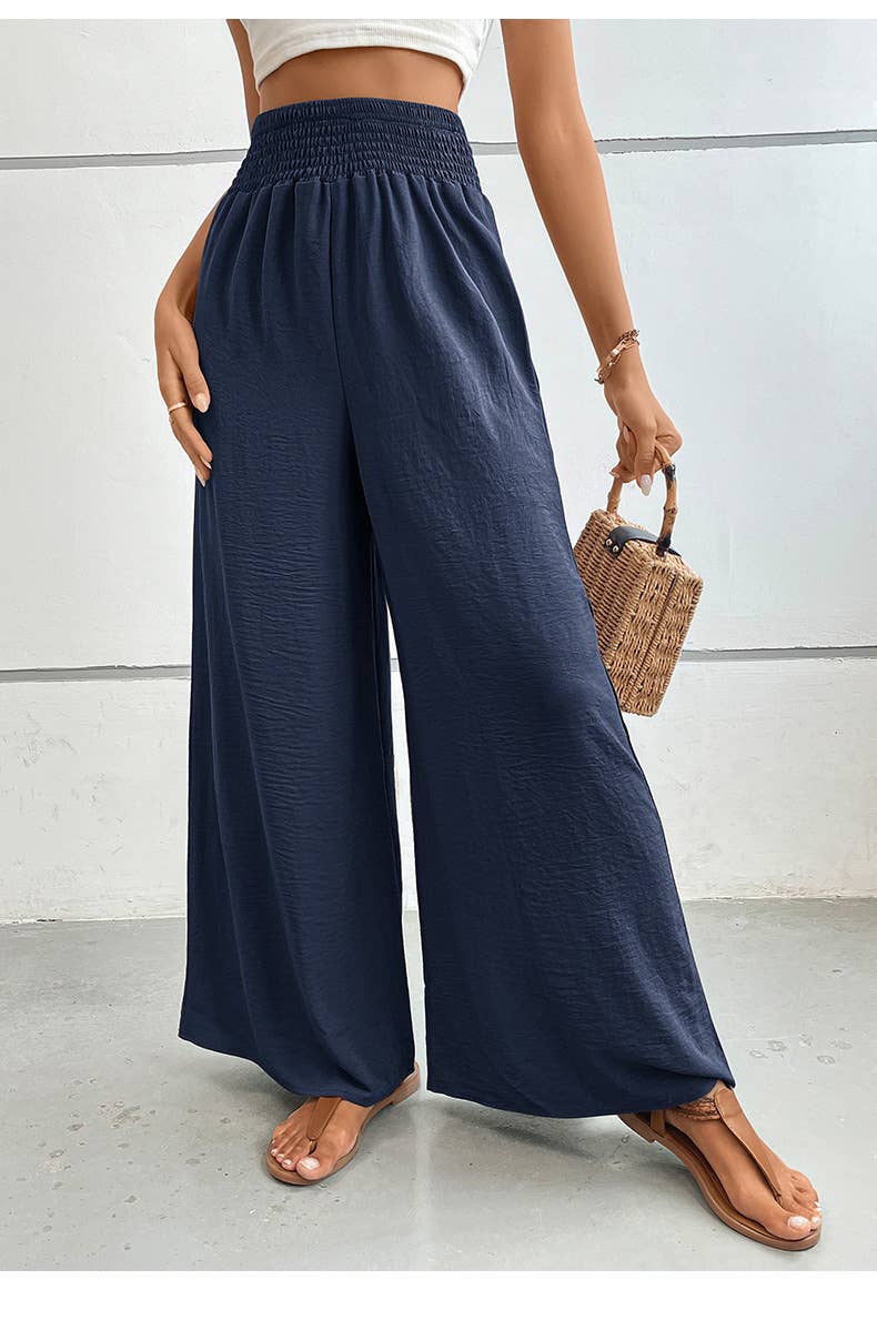Simple Flared Wide-Leg Pants: Black / XL