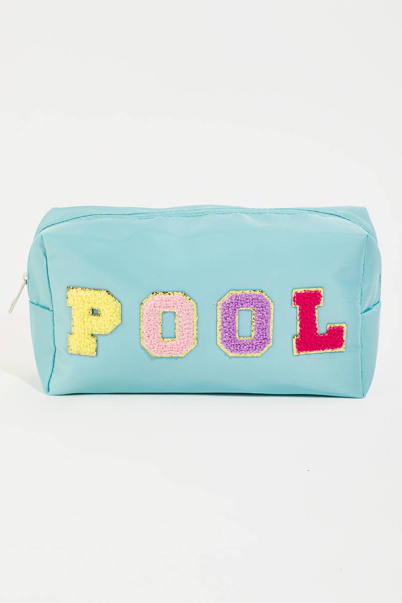 Pool Print Travel Cosmetic Bag: WH