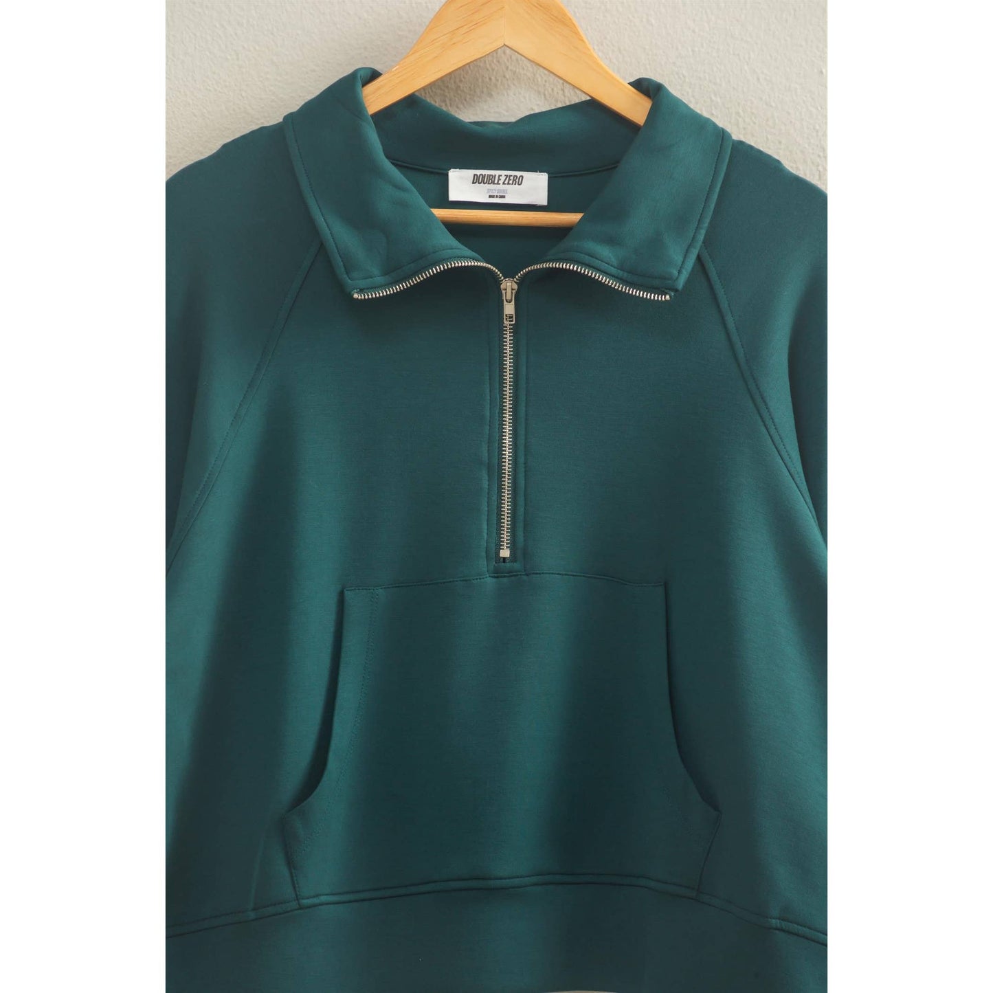 Scuba Half Zip-Up High Neck Collar Sweatshirt: BLACK / S-M-L(2-2-2)