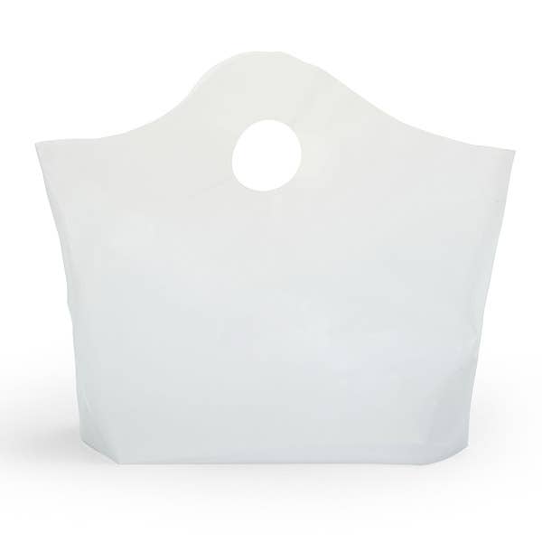 Wave Top Plastic Merchandise Bags: Blazing Pink / Medium 18x15x6"