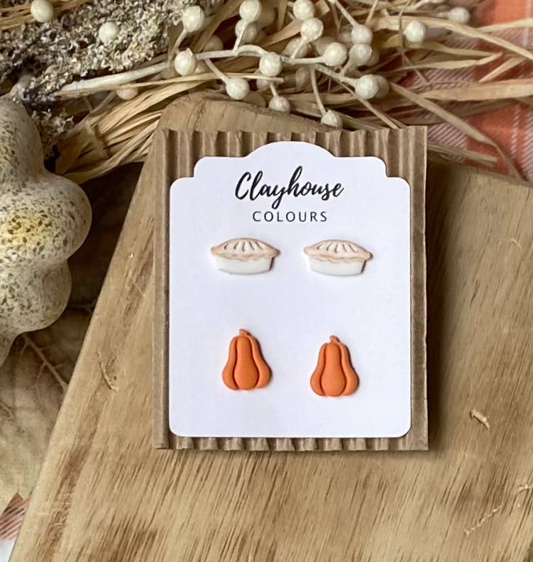 Thanksgiving Clay Earrings: Turkey Dangles